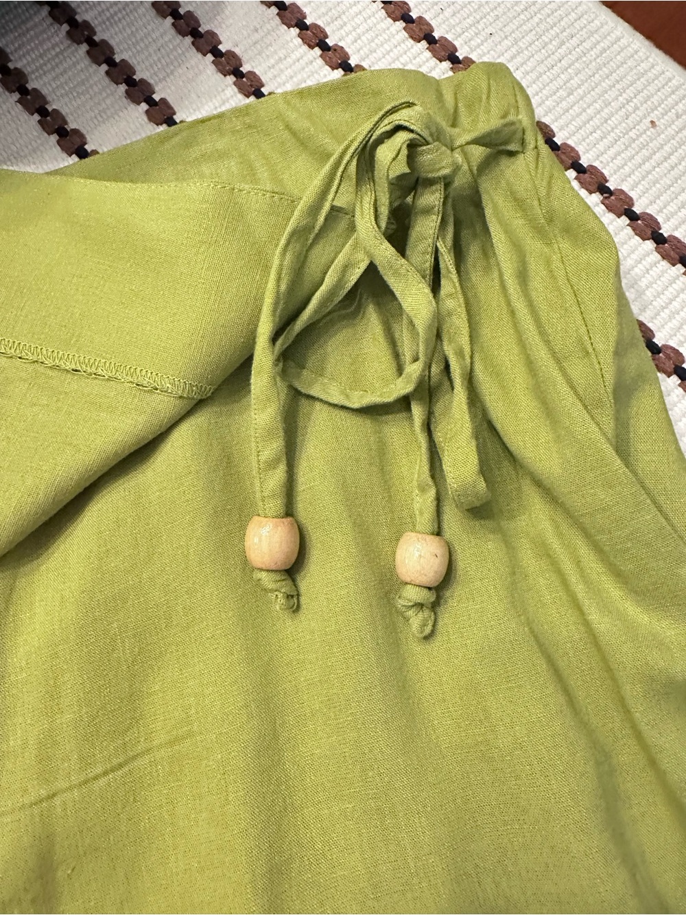 New Eloquii 18 Olive Green beaded side tie plus size minimalist Wrap Skort - Picture 12 of 15